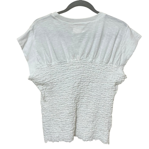 ANTHROPOLOGIE Maeve Smocked Muscle Top XL 19.5” + p2p White $48 Retail NWT - Picture 9 of 12